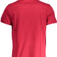 Crisp Red Cotton Polo Shirt with Embroidery Detail