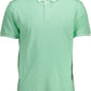 Elegant Green Cotton Polo with Contrasting Accents