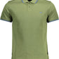 Chic Green Cotton Polo with Contrast Details