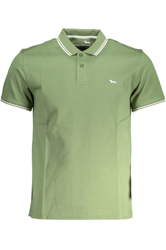 Slim-Fit Embroidered Green Polo Shirt