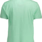 Elegant Green Cotton Polo with Contrasting Accents