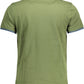 Chic Green Cotton Polo with Contrast Details