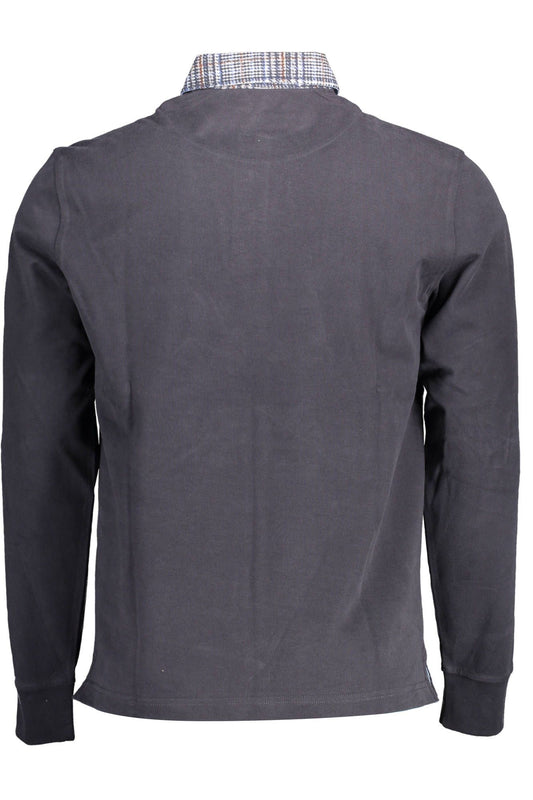 Elegant Long-Sleeve Polo with Contrasting Details