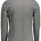 Elegant Gray Long-Sleeved Polo with Embroidery Details