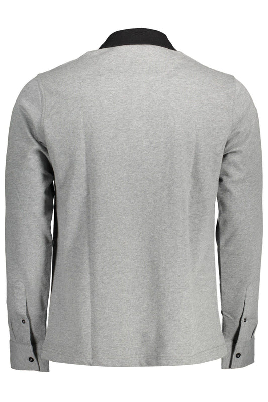 Elegant Long-Sleeved Gray Polo for Men