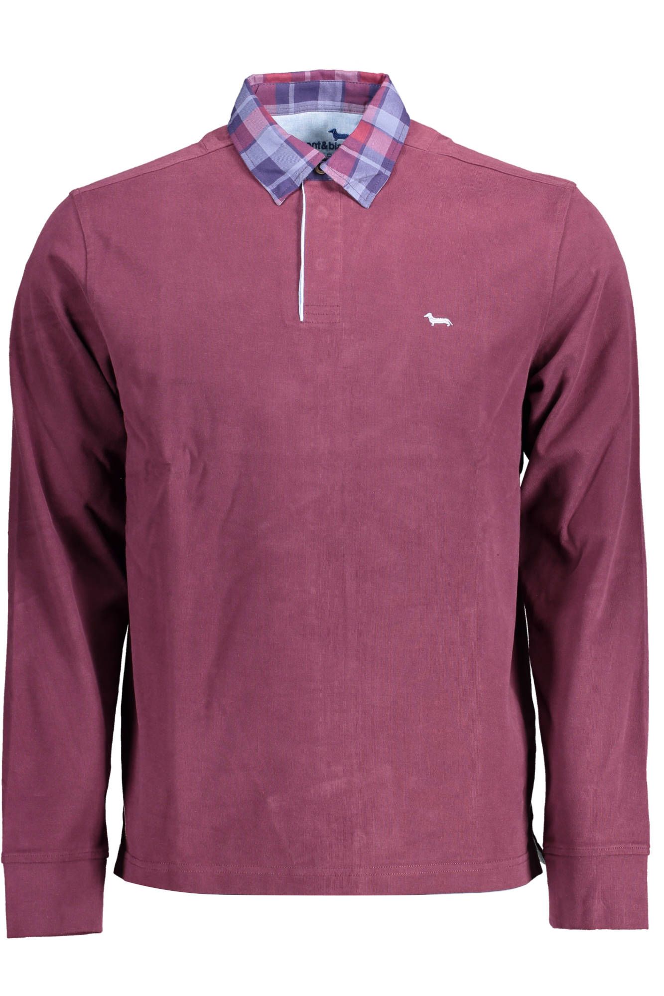 Elegant Long-Sleeved Purple Polo with Contrasting Details