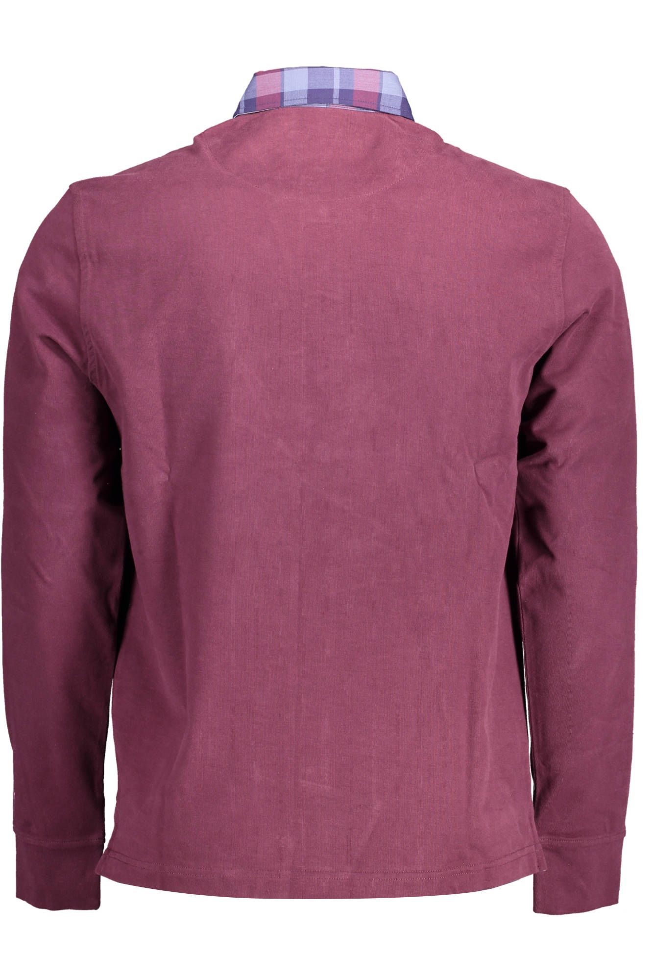 Elegant Long-Sleeved Purple Polo with Contrasting Details