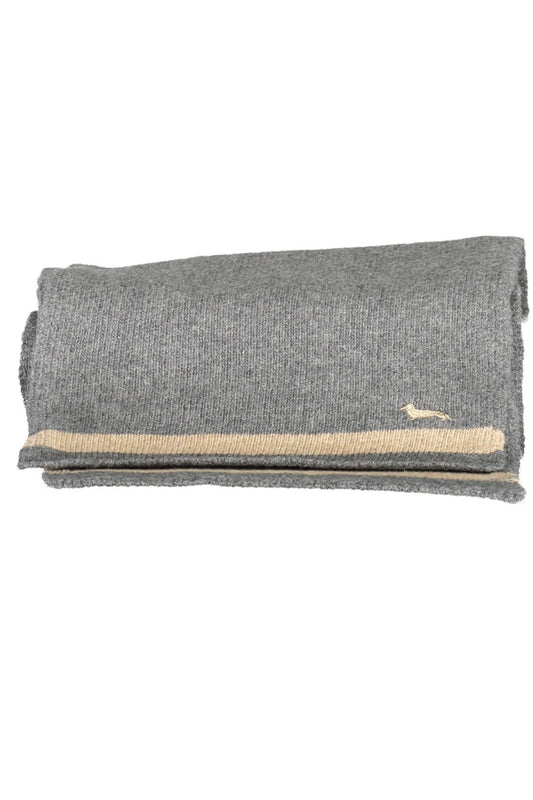 Elegant Gray Wool-Cashmere Blend Scarf