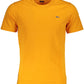 Chic Orange Embroidered Cotton Tee