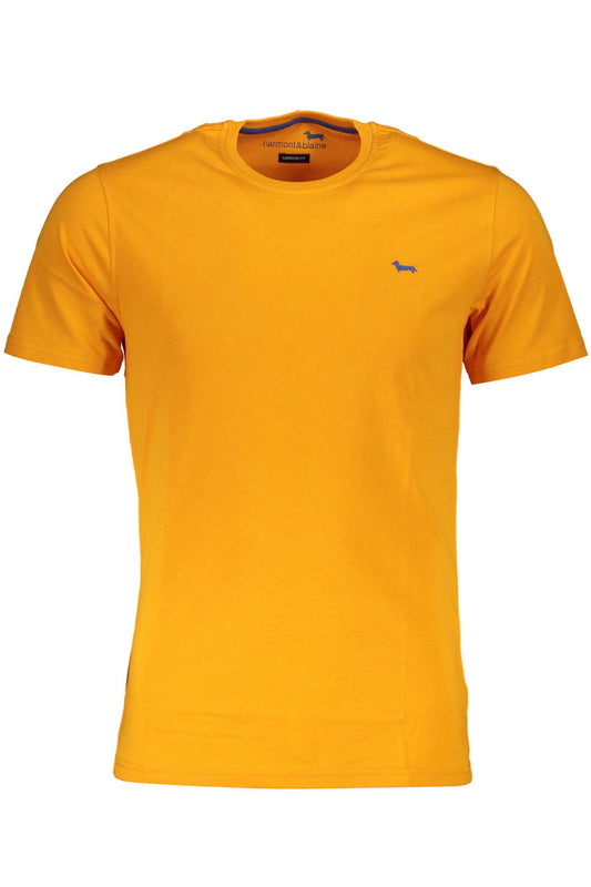Chic Orange Embroidered Cotton Tee
