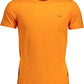 Sleek Orange Embroidered Logo Tee