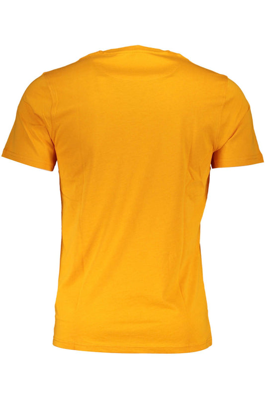 Chic Orange Embroidered Cotton Tee