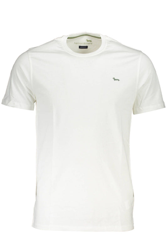 Elegant White Embroidered Tee - Slim Fit