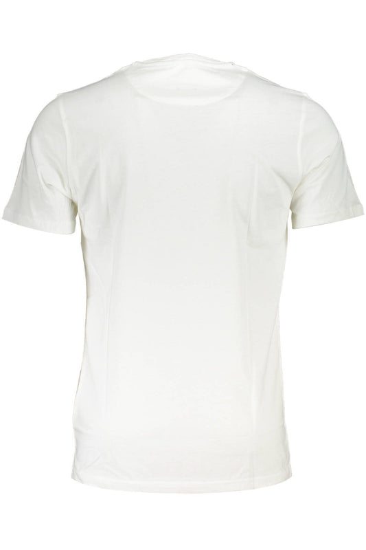 Elegant White Embroidered Tee - Slim Fit