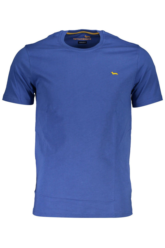 Slim-Fit Embroidered Blue Tee