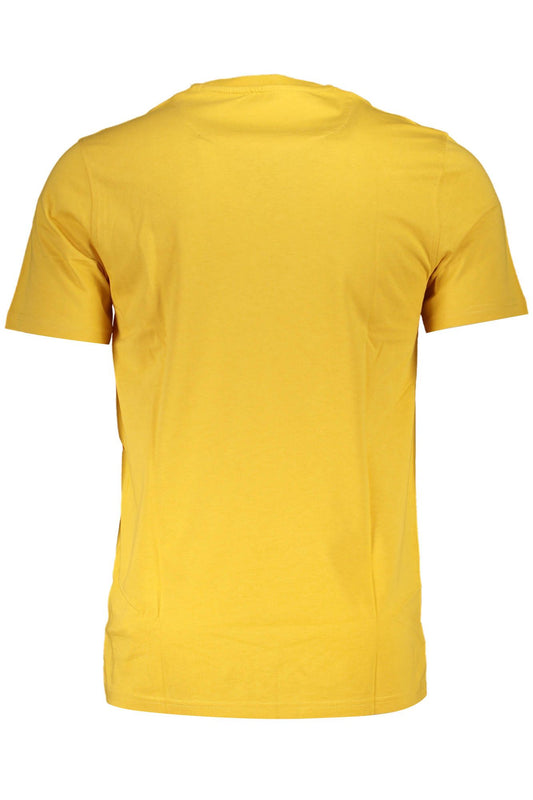 Sleek Yellow Embroidered Tee for Men