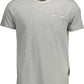 Elegant Gray Cotton T-Shirt with Contrast Details