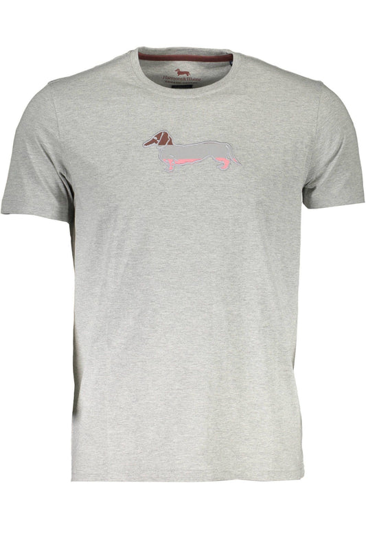 Elegant Gray Embroidered Tee