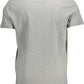 Elegant Gray Cotton T-Shirt with Contrast Details