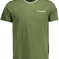 Elegant Green Crew Neck Cotton Tee with Pocket
