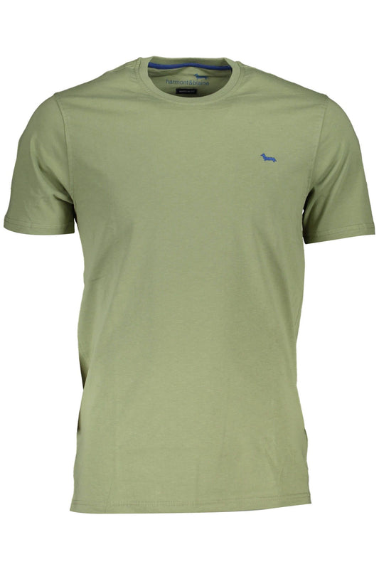 Sleek Green Embroidered Logo Tee