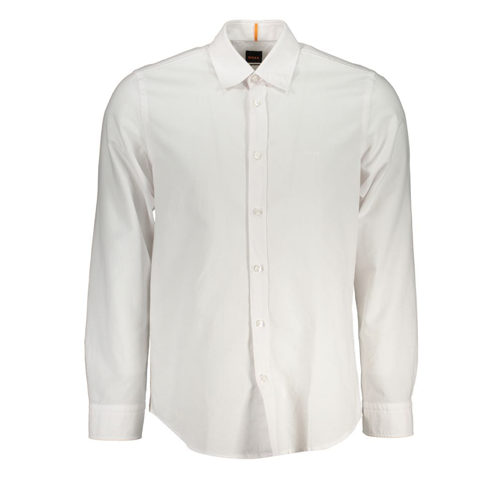 Classic White Cotton Shirt with Button-Down Collar