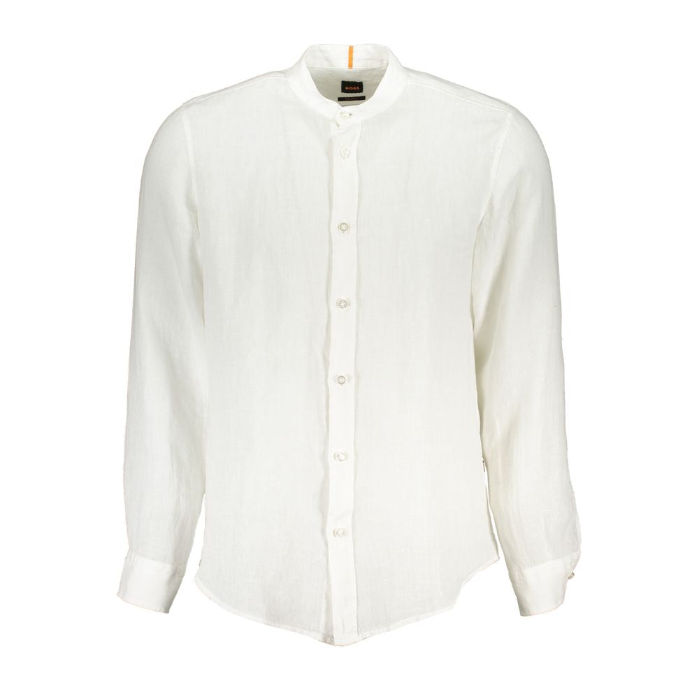 Elegant White Linen Casual Shirt