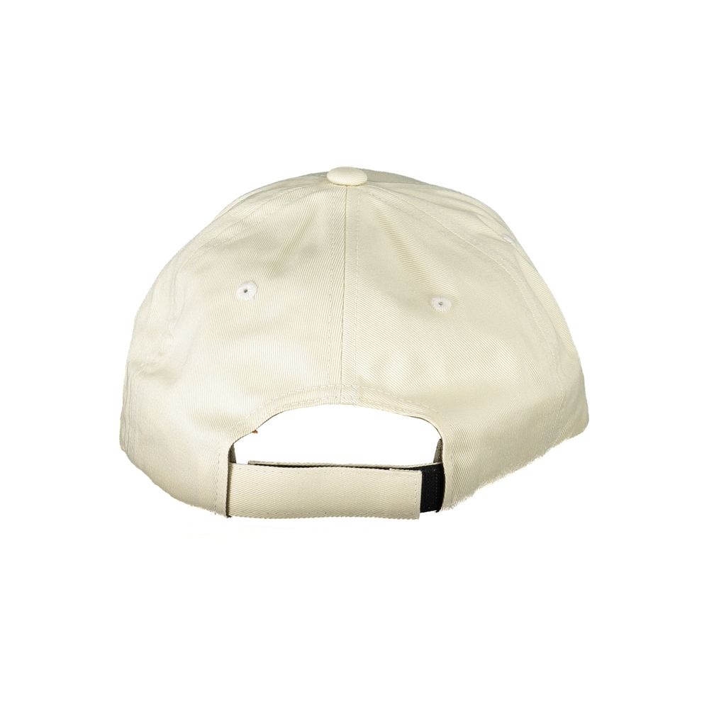 Elegant Beige Cotton Visor with Iconic Embroidery