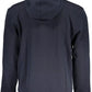 Sleek Blue Hooded Sweatshirt with Zip Detail