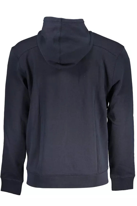 Sleek Blue Hooded Sweatshirt with Zip Detail