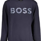 Elegant Blue Long-Sleeved Sweatshirt Couture