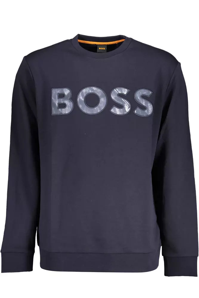 Elegant Blue Long-Sleeved Sweatshirt Couture