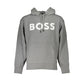 Elegant Gray Hooded Sweatshirt with Logo