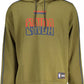 Chic Green Hooded Sweatshirt with Contrast Details