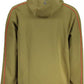 Chic Green Hooded Sweatshirt with Contrast Details