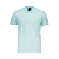 Elegant Light Blue Cotton Polo with Contrast Detail