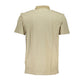 Elegant Beige Cotton Polo with Contrast Accents