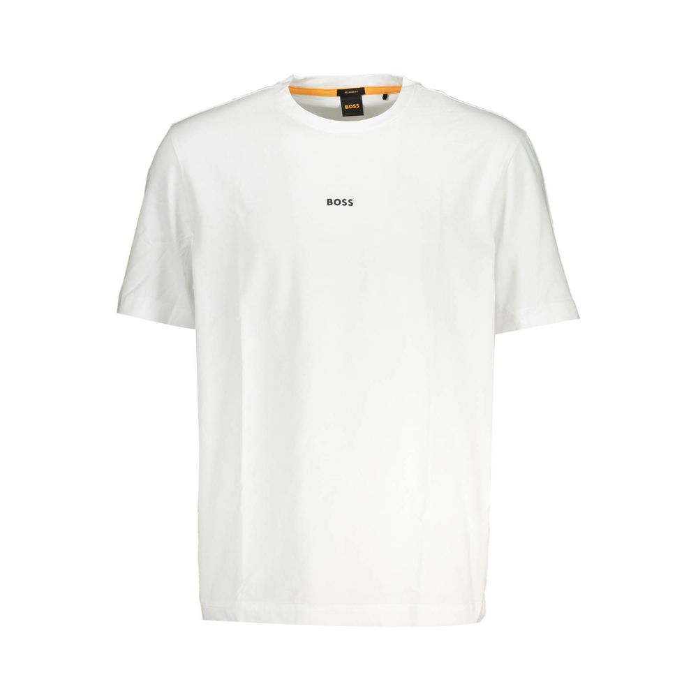 Chic White Relaxed Fit Tee with Logo Detail