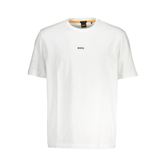 Chic White Relaxed Fit Tee with Logo Detail