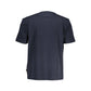 Chic Blue Organic Cotton Tee with Logo Accent