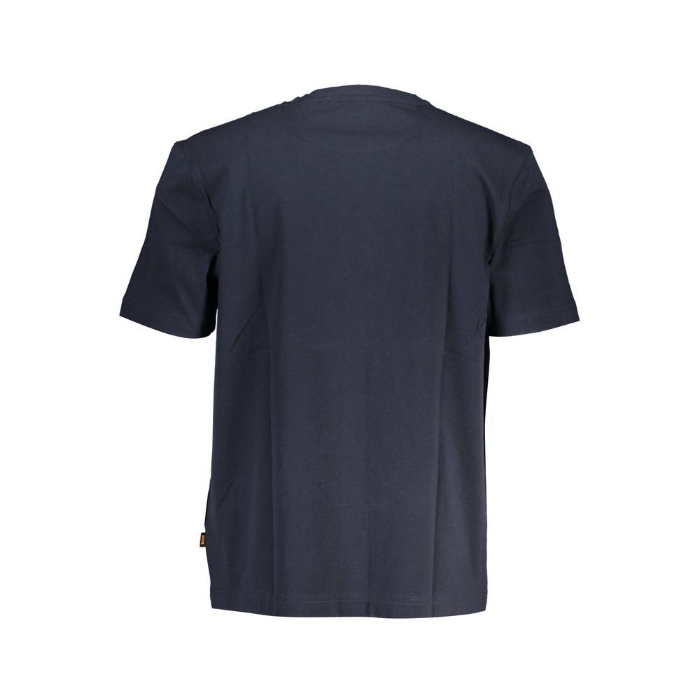 Chic Blue Organic Cotton Tee with Logo Accent