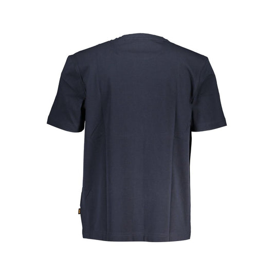 Chic Blue Organic Cotton Tee with Logo Accent