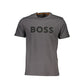 Elegant Gray Crew Neck Organic Cotton Tee