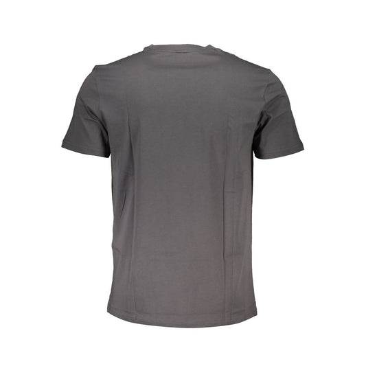 Elegant Gray Crew Neck Organic Cotton Tee