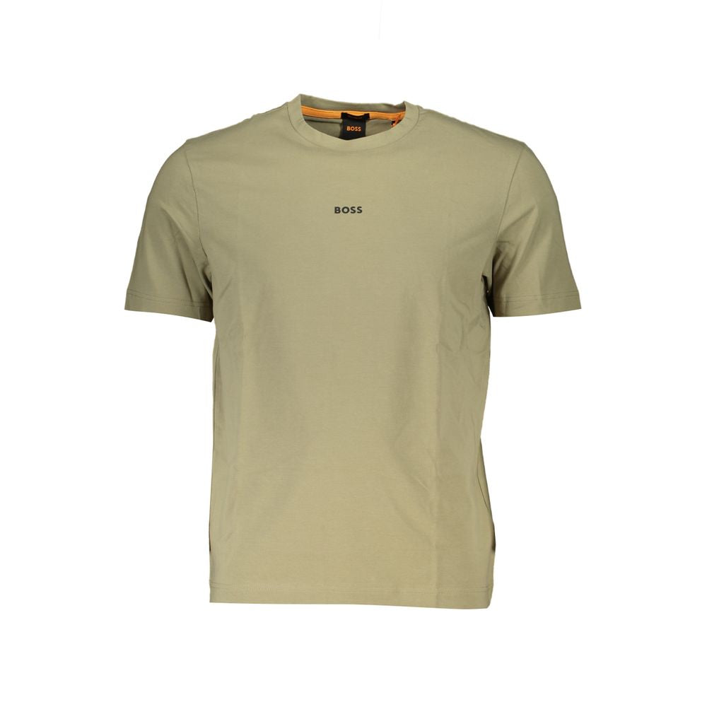 Sleek Green Crew Neck Relaxed Tee