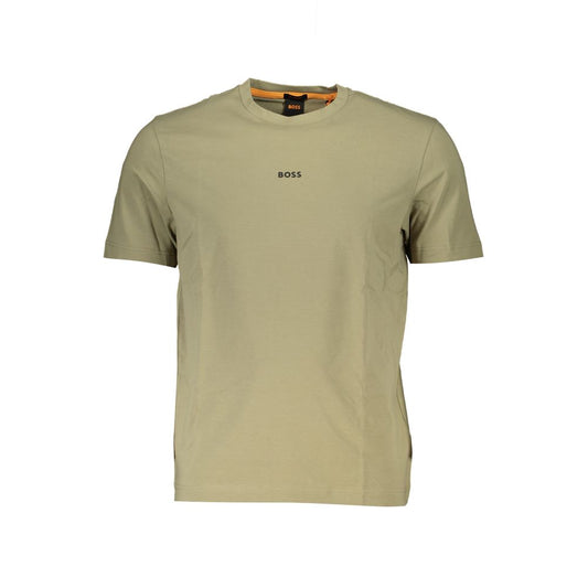 Sleek Green Crew Neck Relaxed Tee