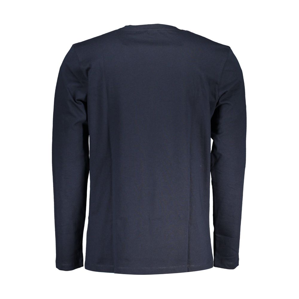 Elegant Blue Long-Sleeve Cotton Tee