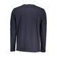 Chic Blue Long-Sleeved Round Neck Tee