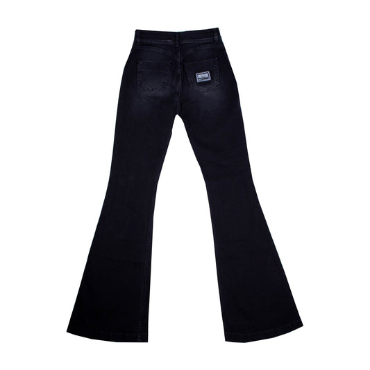 Elegant High-Waist Flared Denim Jeans