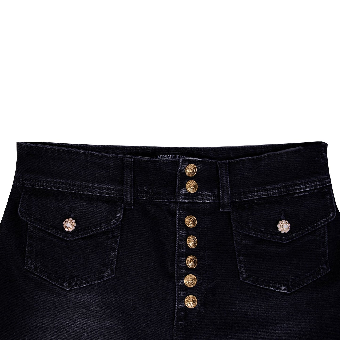 Elegant High-Waist Flared Denim Jeans